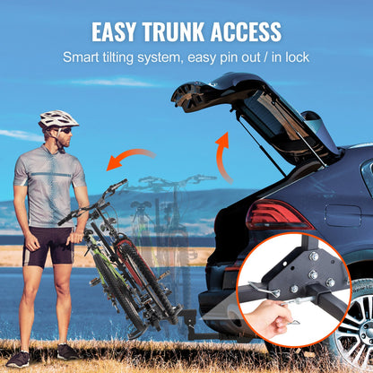 2-Bike Rack Hitch Mount 160lbs Folding Carrier Car Truck SUV 2 - Image 4