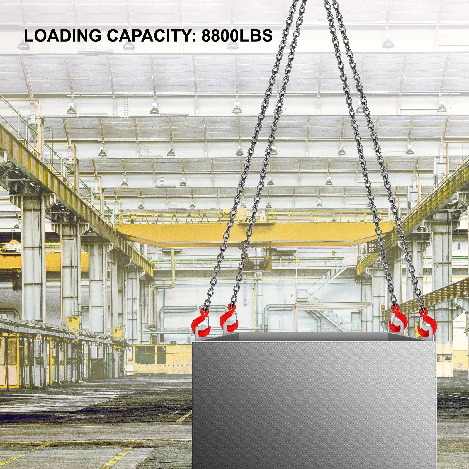 4 Legs Lifting Hook Chain Sling 2Mx8MM, 4T Lifting Chain Sling Legs Steel Factories Steel Powder Coating Lifting Chain High Temperature Resistance - Image 2