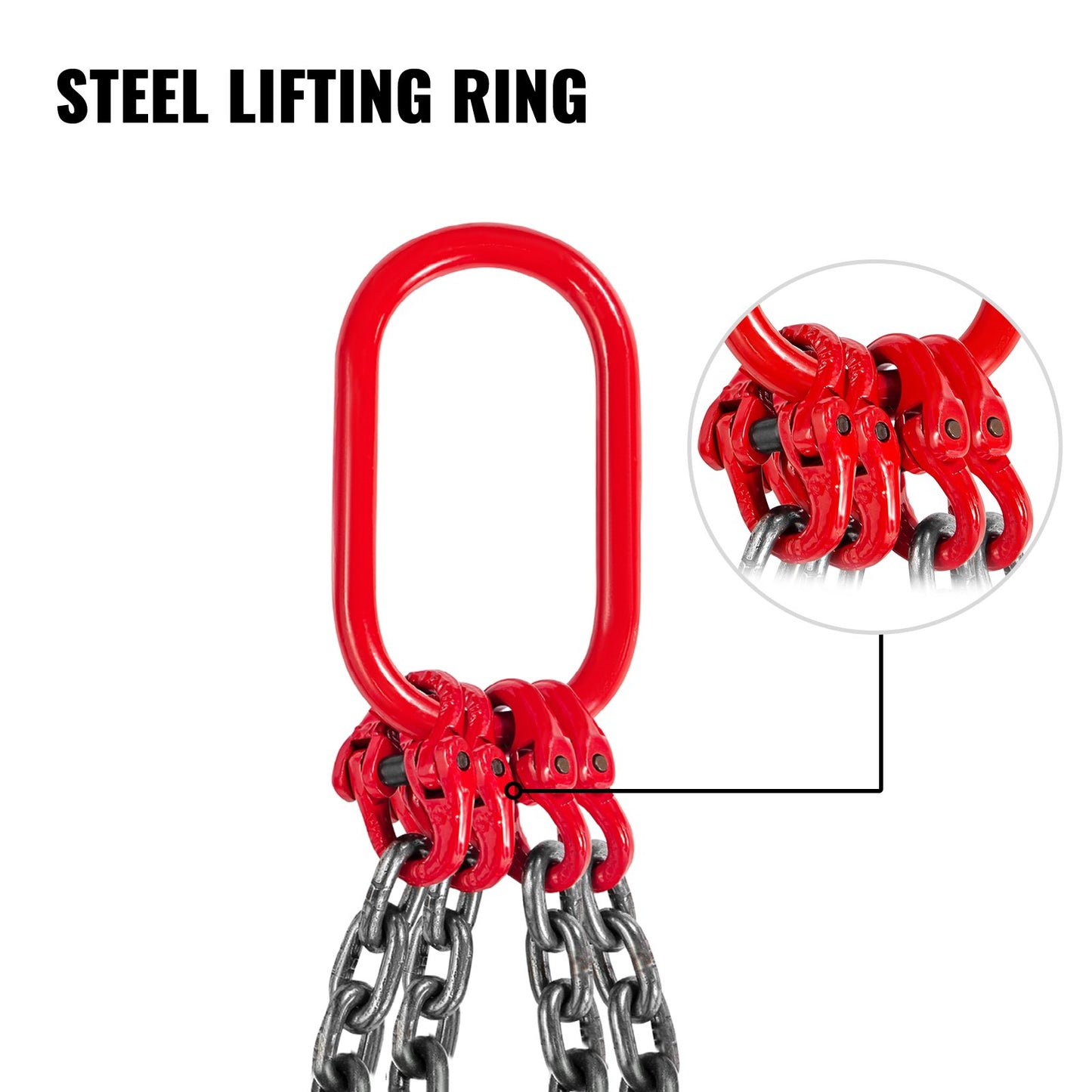 4 Legs Lifting Hook Chain Sling 2Mx8MM, 4T Lifting Chain Sling Legs Steel Factories Steel Powder Coating Lifting Chain High Temperature Resistance - Image 6
