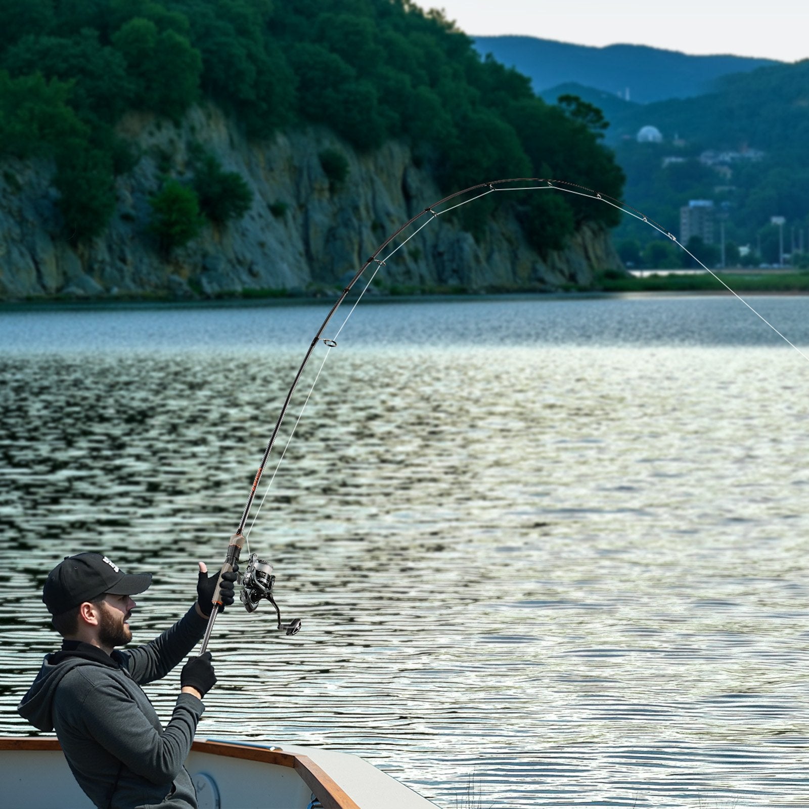 Rod and Fishing Reel Combo, IM6 Fiberglass & Carbon Fiber Spinning Rod and Reel Combo, Bass Fishing Pole with 2m Two-Piece Rods, 6+1 Ball Bearings, Stainless Steel Guides with Ceramic Rings - Image 8