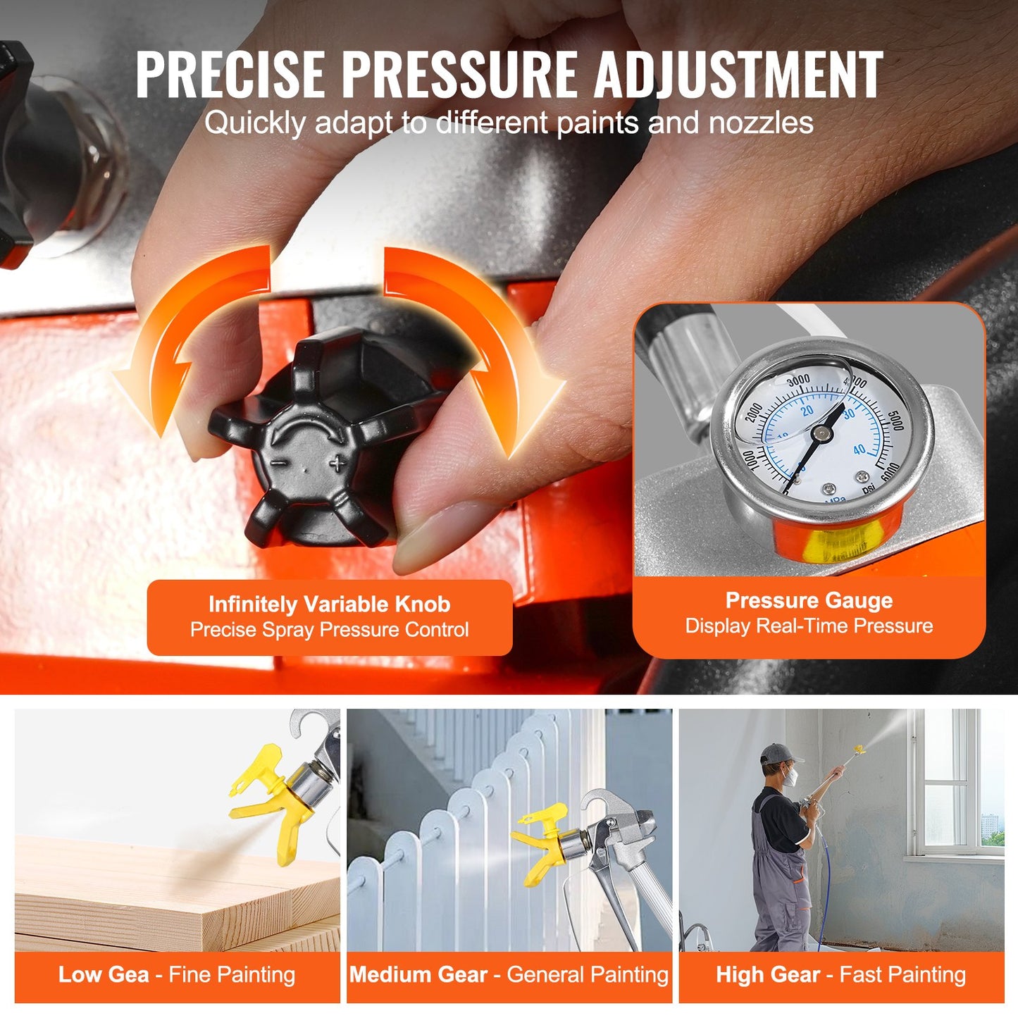 Cart Airless Paint Sprayer Diaphragm Paint Airless Sprayer 1700W Electric - Image 4