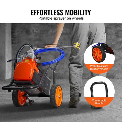 Cart Airless Paint Sprayer Diaphragm Paint Airless Sprayer 1700W Electric - Image 5