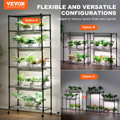 DIY Plant Stand with Grow Lights 6 Tiers 192W 70.9" Tall Plant Grow Shelf - Image 2