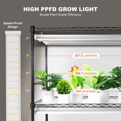 DIY Plant Stand with Grow Lights 6 Tiers 192W 70.9" Tall Plant Grow Shelf - Image 3