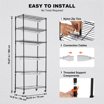 DIY Plant Stand with Grow Lights 6 Tiers 192W 70.9" Tall Plant Grow Shelf - Image 5