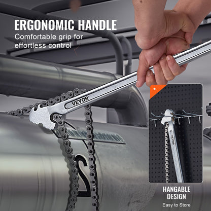 Chain Wrench, 48 inch Chain Pipe Wrench, 13.4 inch Diameter Capacity, CRV Reversible Pipe Fitting Tool Wrench with High Strength Jaw and Ergonomic Handle, for Pipe Installation and Car Repair - Image 5
