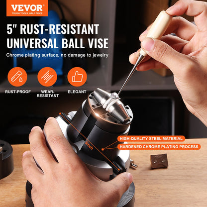 Engraving Block 5 inch Ball Vise Setting Jewelry Ball Vise Engraving with 34PCS Attachment and Rubber Base - Image 2
