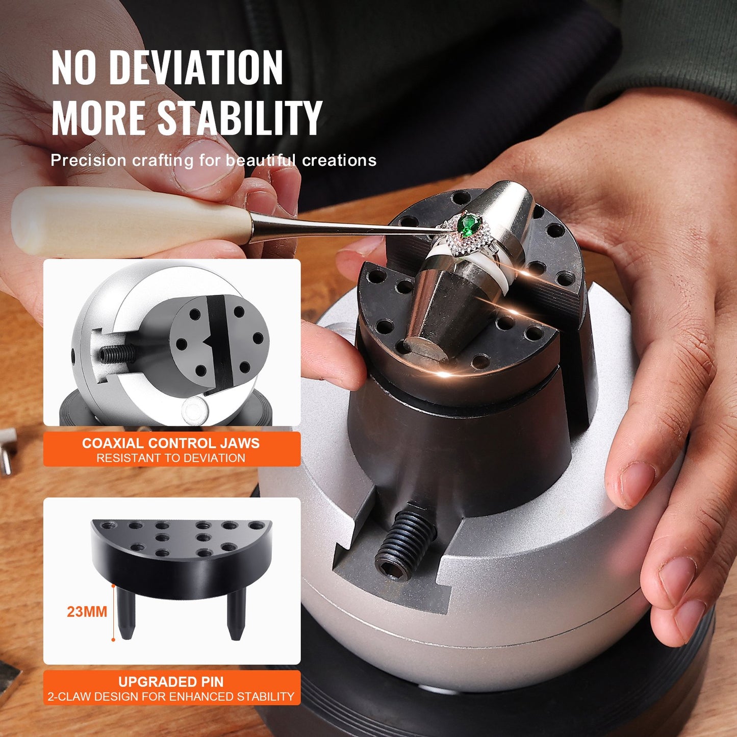Engraving Block 5 inch Ball Vise Setting Jewelry Ball Vise Engraving with 34PCS Attachment and Rubber Base - Image 4