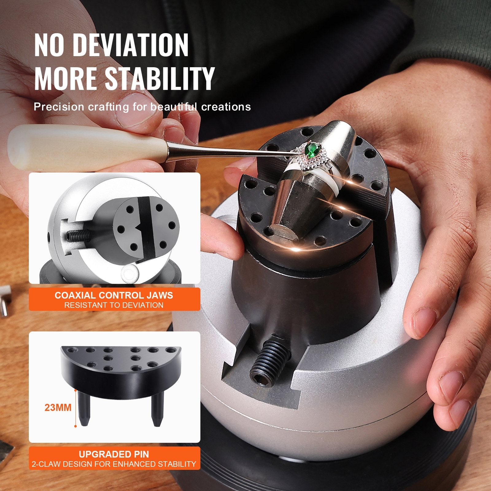 Engraving Block 5 inch Ball Vise Setting Jewelry Ball Vise Engraving with 34PCS Attachment and Rubber Base - Image 4