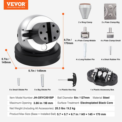 Engraving Block 5 inch Ball Vise Setting Jewelry Ball Vise Engraving with 34PCS Attachment and Rubber Base - Image 7