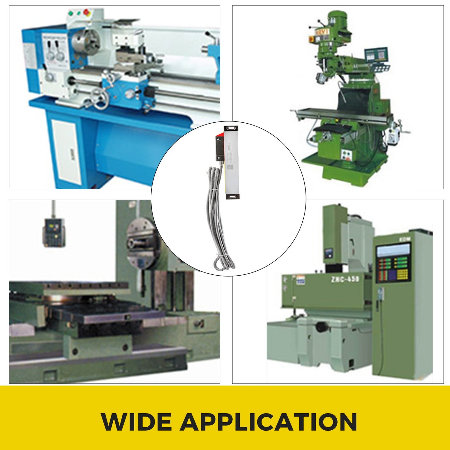 1 Axis Lathe Linear Scale 200mm with Accuracy 0.0002" Optical Length Precision Linear Scale Aluminum Body for Mill Milling Lathe Machine with Accessories (200mm(8")) - Image 7