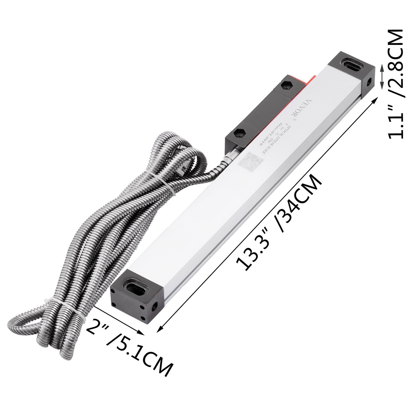 1 Axis Lathe Linear Scale 200mm with Accuracy 0.0002" Optical Length Precision Linear Scale Aluminum Body for Mill Milling Lathe Machine with Accessories (200mm(8")) - Image 8