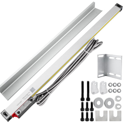 1 Axis Lathe Linear Scale 550mm with Accuracy 0.0002" Optical Length Precision Linear Scale Aluminum Body for Mill Milling Lathe Machine with Accessories (550mm(22"))