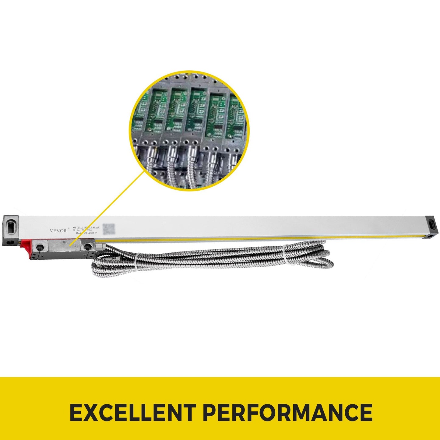 1 Axis Lathe Linear Scale 550mm with Accuracy 0.0002" Optical Length Precision Linear Scale Aluminum Body for Mill Milling Lathe Machine with Accessories (550mm(22")) - Image 2