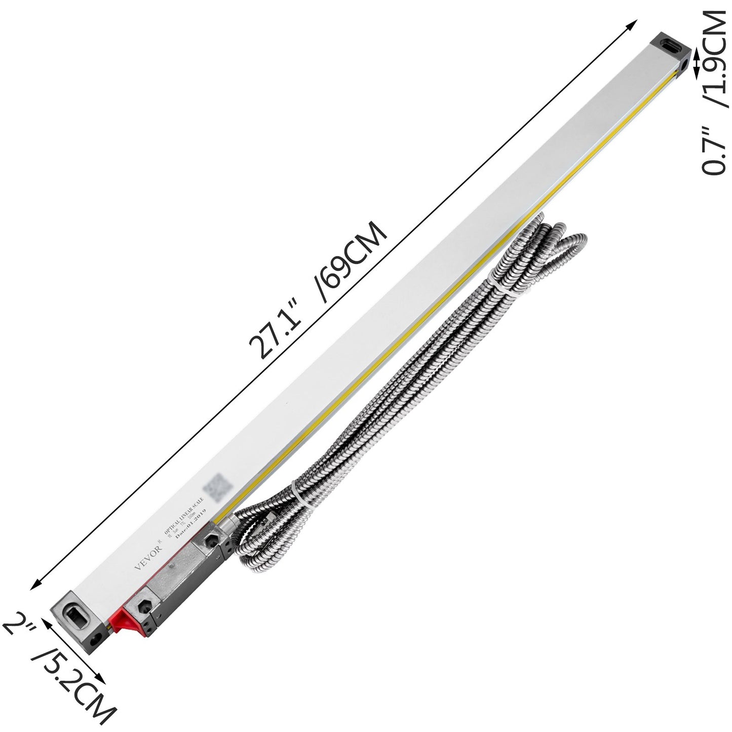 1 Axis Lathe Linear Scale 550mm with Accuracy 0.0002" Optical Length Precision Linear Scale Aluminum Body for Mill Milling Lathe Machine with Accessories (550mm(22")) - Image 8