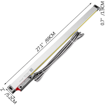 1 Axis Lathe Linear Scale 550mm with Accuracy 0.0002" Optical Length Precision Linear Scale Aluminum Body for Mill Milling Lathe Machine with Accessories (550mm(22")) - Image 8