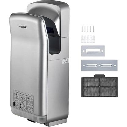 Jet Hand Dryer Blade Hand Dryer Automatic High Speed for Washroom Silver