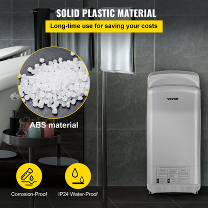 Jet Hand Dryer Blade Hand Dryer Automatic High Speed for Washroom Silver - Image 4