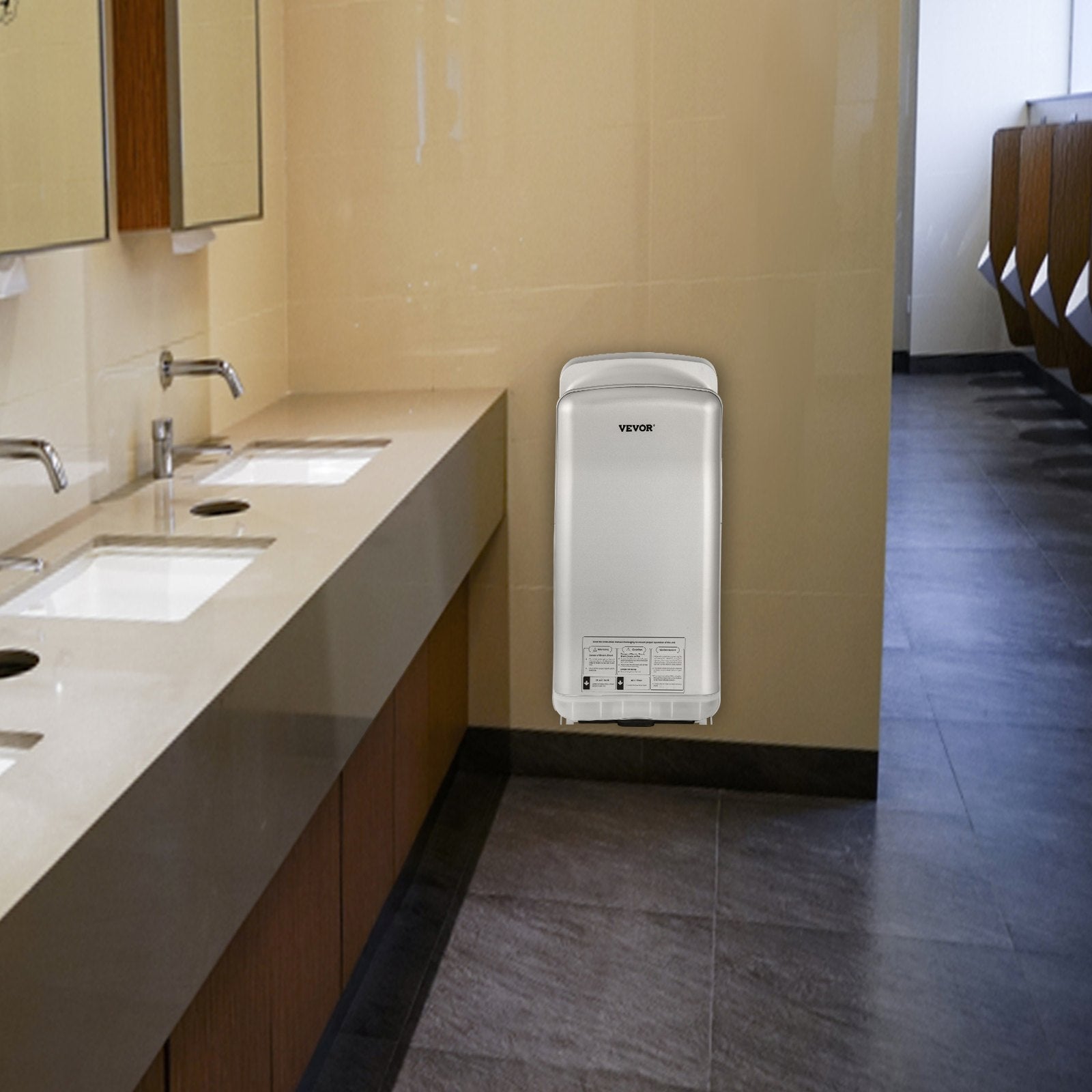 Jet Hand Dryer Blade Hand Dryer Automatic High Speed for Washroom Silver - Image 8