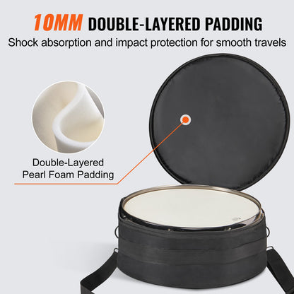 5-Piece Drum Bag Set, 1680D Oxford Fabric, Padded Drum Bags and Cases with 4.92 ft Detachable Shoulder Strap Carry Handles Foldable Design, for 55cm Kick 30cm Tom 33cm Tom 40cm Tom 35cm Snare - Image 5