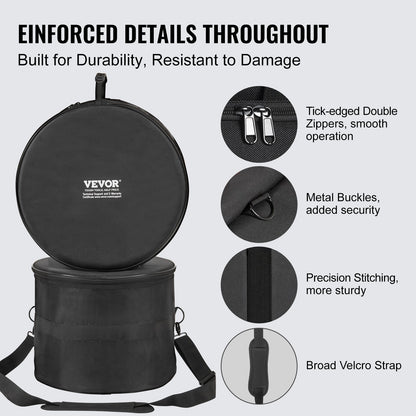 5-Piece Drum Bag Set, 1680D Oxford Fabric, Padded Drum Bags and Cases with 4.92 ft Detachable Shoulder Strap Carry Handles Foldable Design, for 55cm Kick 30cm Tom 33cm Tom 40cm Tom 35cm Snare - Image 6