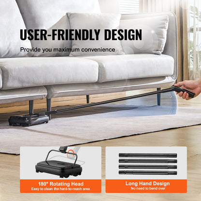 Carpet Sweeper, 200 mm Sweeping Paths, Floor Sweeper Manual Non Electric, 300 ml Dustbin Capacity with Comb for Home Office Rugs Hardwood Surfaces Wood Floors Laminate, Cleans Dust Pet Hair - Image 5