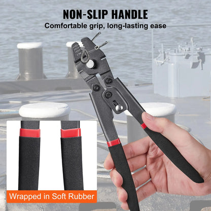 Crimping Tool, Up To 2.2mm Wire Rope Crimping Tool, Crimping Loop Sleeve Kit with a Cable Cutter and 160pcs Aluminum Buckles, Teflon Coating Anti-Rust Fishing Crimping Tool - Image 6