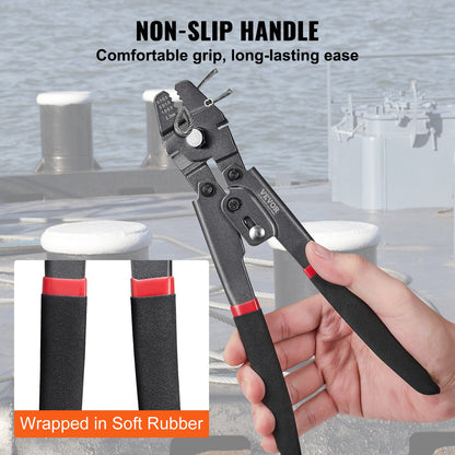 Crimping Tool, Up To 2.2mm Wire Rope Crimping Tool, Crimping Loop Sleeve Kit with a Cable Cutter and 160pcs Aluminum Buckles, Teflon Coating Anti-Rust Fishing Crimping Tool - Image 6