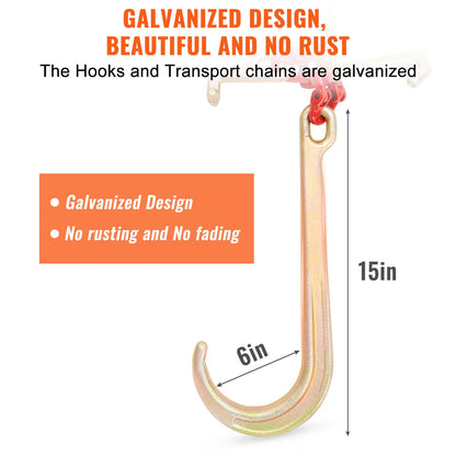 V-Chain Bridle, 4364 kg Working Load Limit, 8 x 914.4 mm G80 Tow Chain with RTJ Cluster Hooks, DOT Certified, Galvanized Coating Manganese Steel & D-Shackle, for Lifting & Moving Activities - Image 4