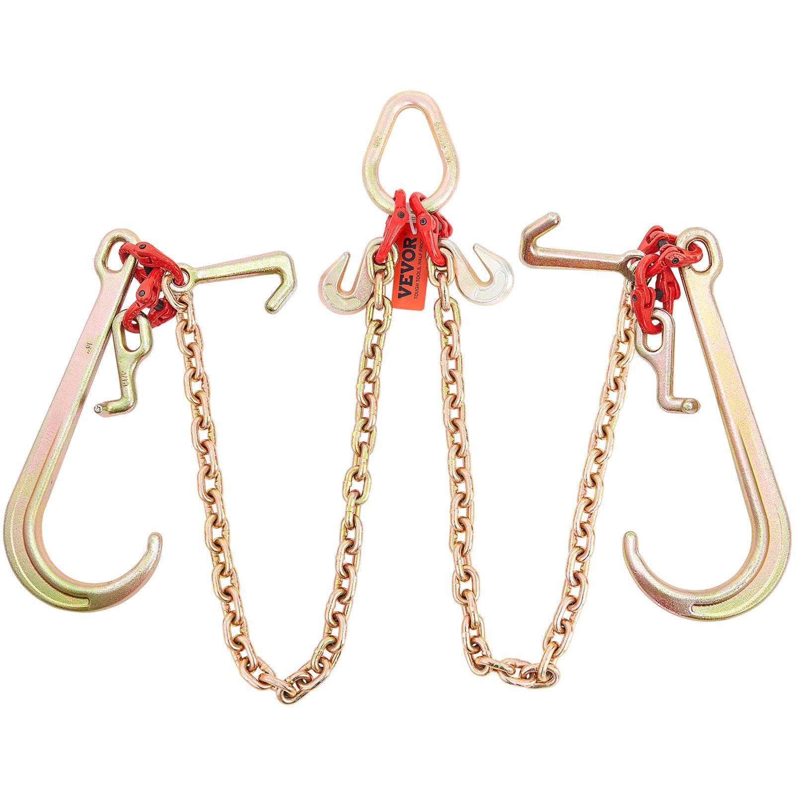 V-Chain Bridle, 4364 kg Working Load Limit, 8 x 914.4 mm G80 Tow Chain with RTJ Cluster Hooks, DOT Certified, Galvanized Coating Manganese Steel & D-Shackle, for Lifting & Moving Activities - Image 9