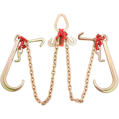 V-Chain Bridle, 4364 kg Working Load Limit, 8 x 914.4 mm G80 Tow Chain with RTJ Cluster Hooks, DOT Certified, Galvanized Coating Manganese Steel & D-Shackle, for Lifting & Moving Activities - Image 9