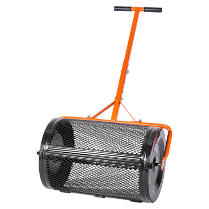 Compost Spreader, 24 in Wide Peat Moss Spreader with T Shaped Handle, 3 Heights Adjustable, Powder-Coated Steel Garden Peat Moss Roller, Heavy Duty Grass Seed Spreaders for Planting Seeding - Image 9