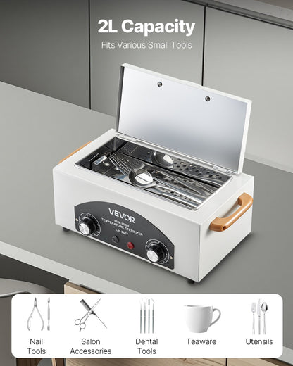 High Temperature Autoclave Machine, 2L, 300W High Temperature Cleaner Machine Box with Adjustable Temperature and Time, Dry Heat Cabinet Nail Tool Cleaner for Labs, Home, Nail and Beauty Salons - Image 3