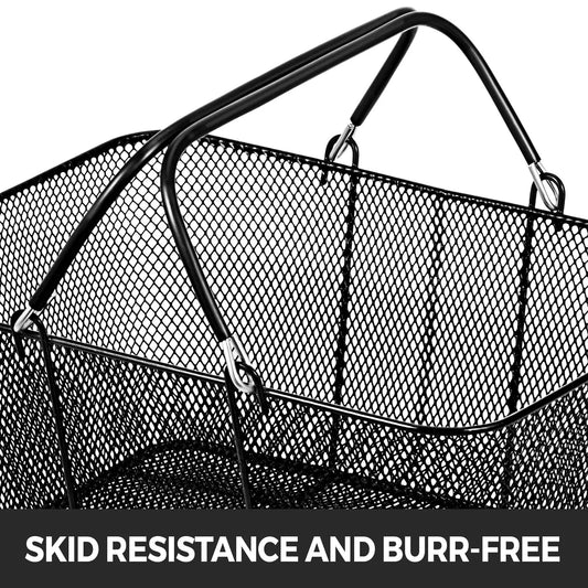 Shopping Baskets with Handles, 12PCS, Black Metal Shopping Basket, Portable Wire Shopping Basket, Black Wire Mesh shopping Basket Set for Supermarkets, Retail Stores, Grocery Shopping, Black - Image 3