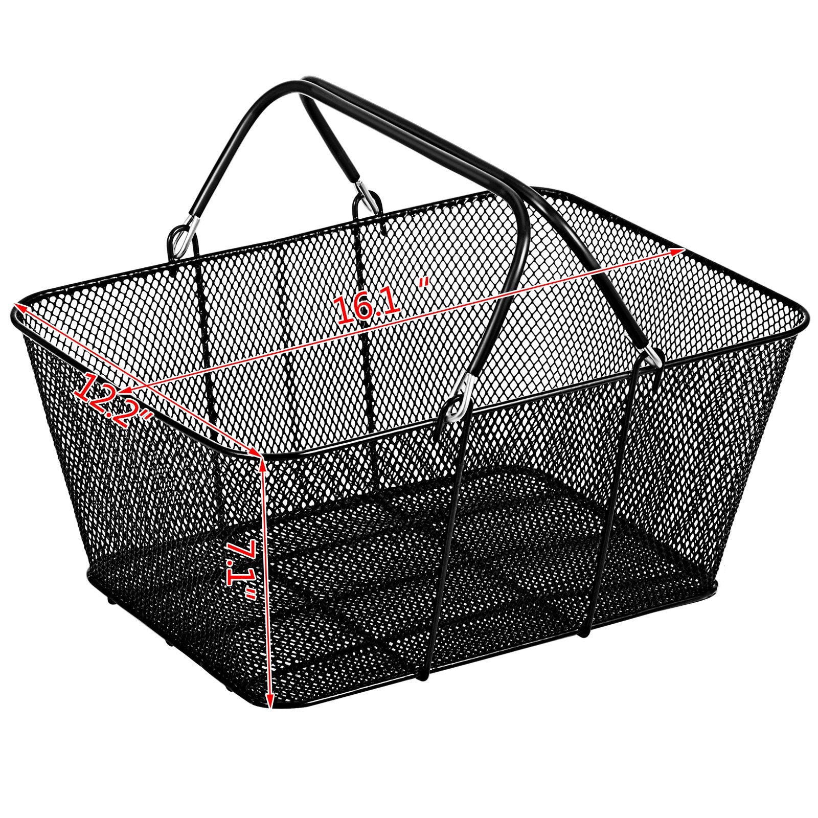 Shopping Baskets with Handles, 12PCS, Black Metal Shopping Basket, Portable Wire Shopping Basket, Black Wire Mesh shopping Basket Set for Supermarkets, Retail Stores, Grocery Shopping, Black - Image 8