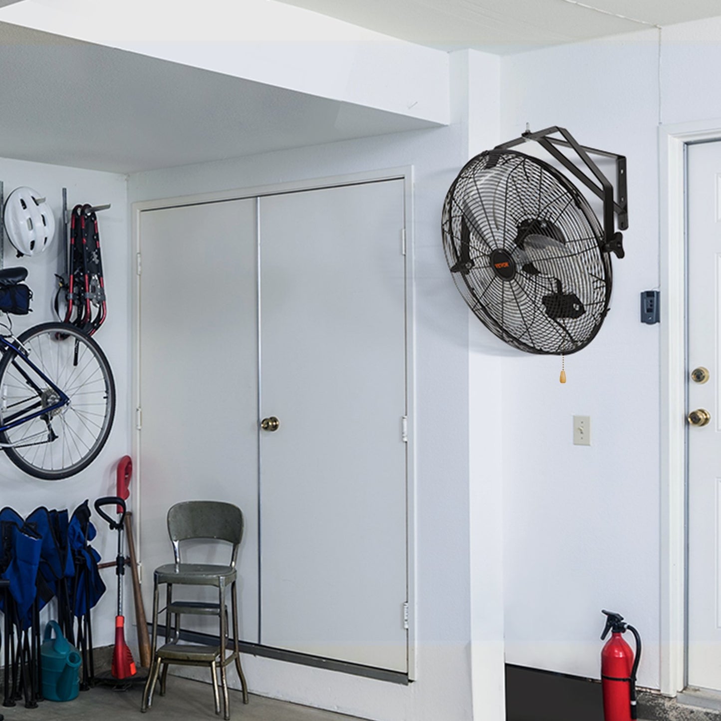 Industrial Wall Mount Fan Waterproof Metal Fan 17.6'' 3 Speed Airflow - Image 8