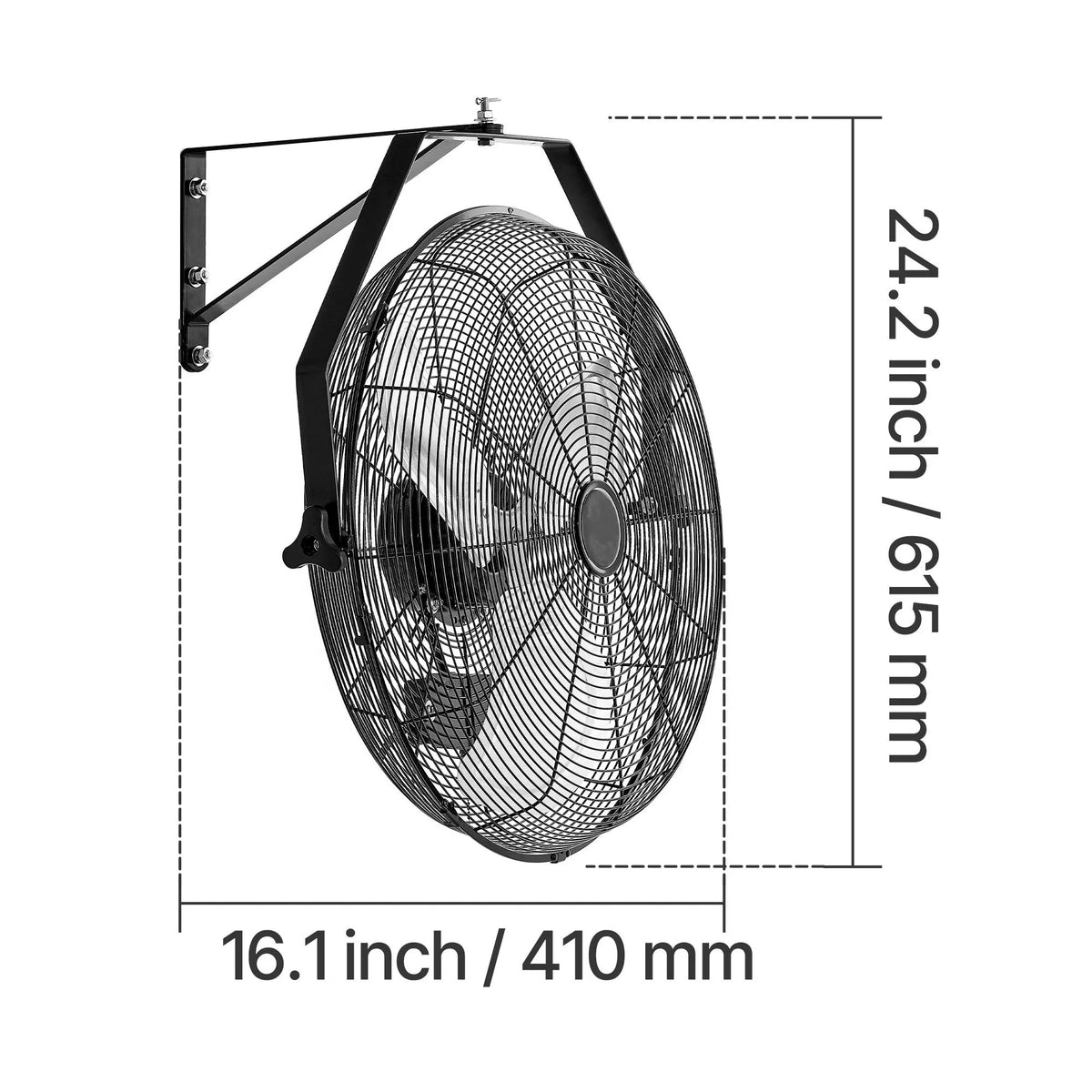 615mm Industrial Wall Mount Fan 3 Speed 4650 CFM for Garage Greenhouse - Image 8