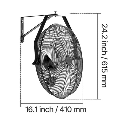615mm Industrial Wall Mount Fan 3 Speed 4650 CFM for Garage Greenhouse - Image 8
