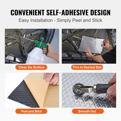 Car Sound Deadening Mat, 80 mil 3.3sq.m Car Sound Dampening Material, Butyl Automotive Sound Deadener, Noise Insulation and Vibration Dampening Material for Car - Image 4