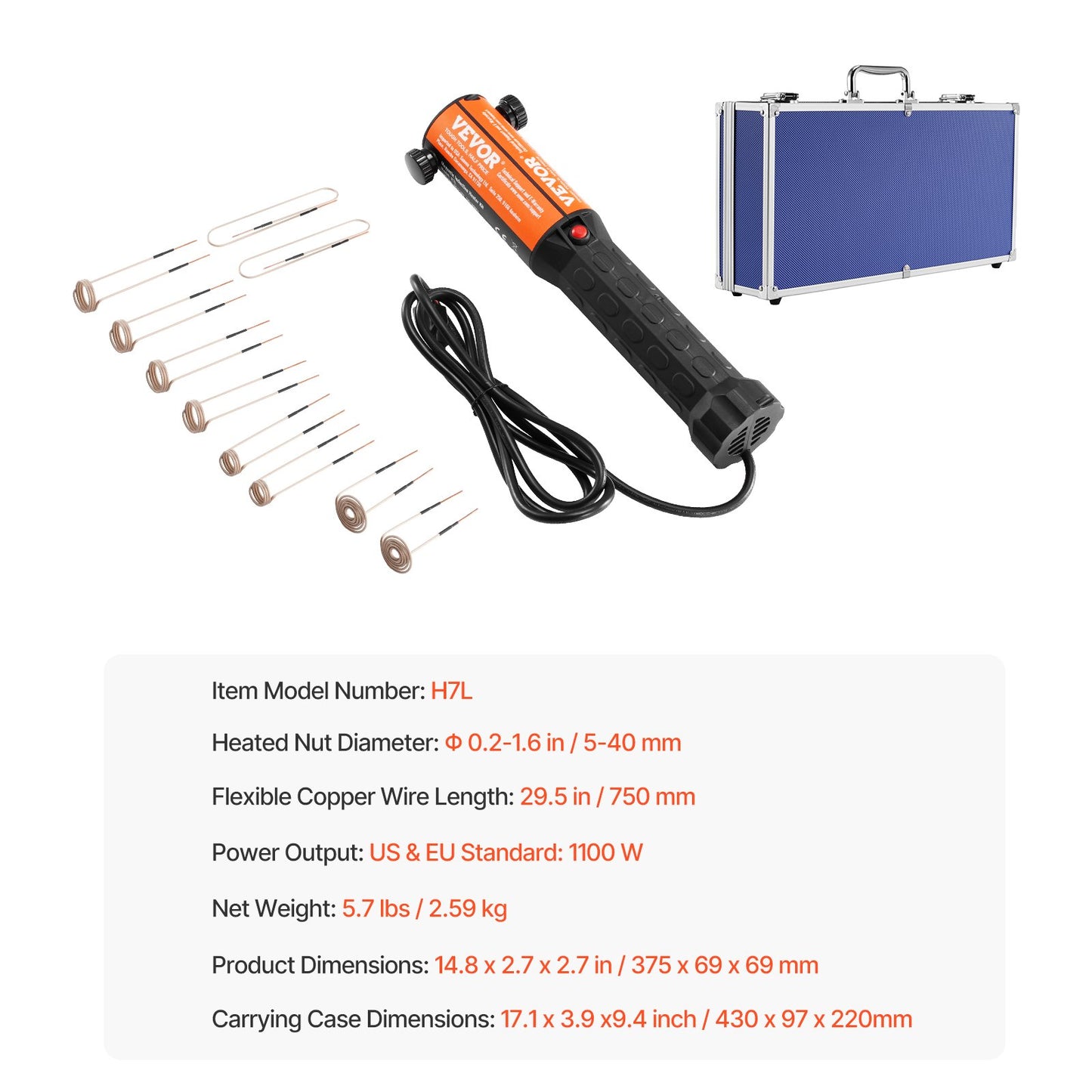 1KW Magnetic Induction Heater Hand-held Induction Heater for Bolts Removal - Image 7