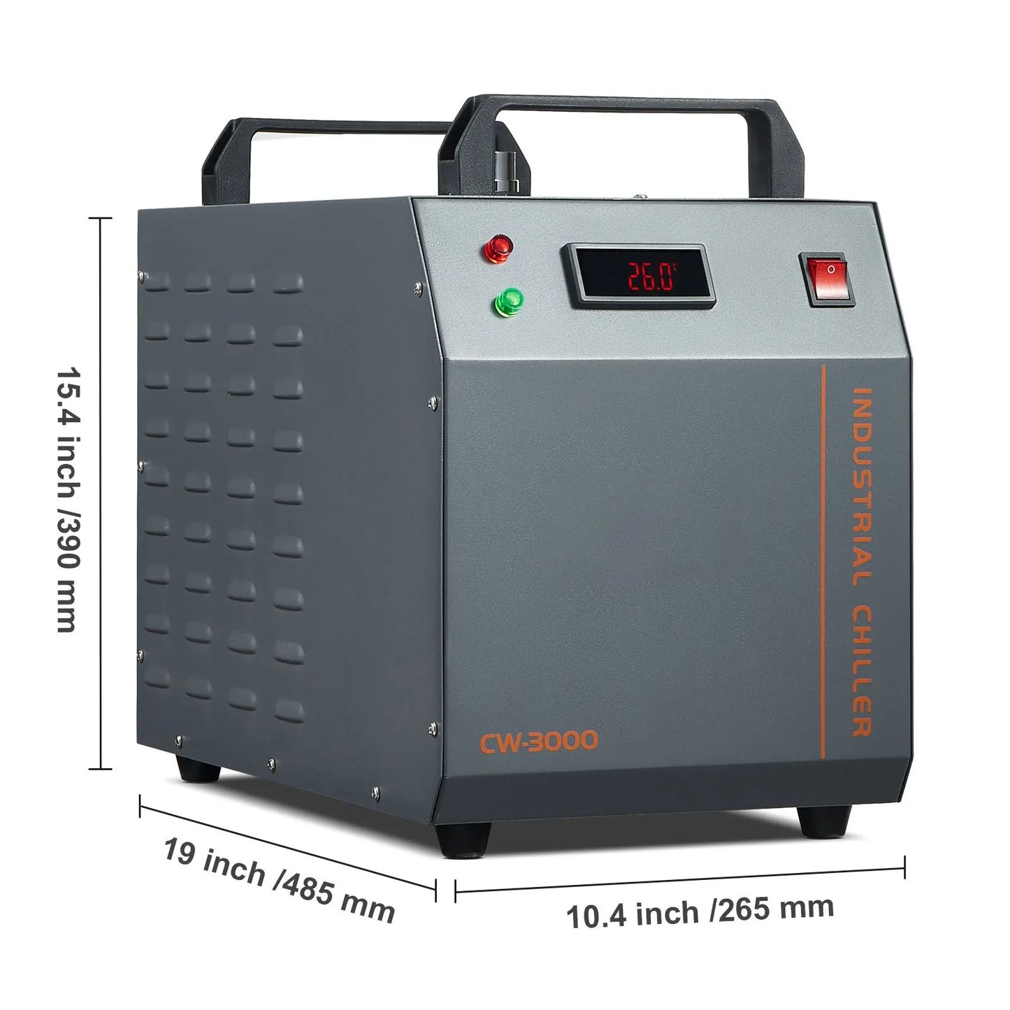 Industrial Water Chiller, CW-3000, 80W Air-Cooled Industrial Water Cooler Cooling System with 12 L Water Tank Capacity 12 L/min Maximum Flow Rate, for Laser Engraving Machine Cooling Machine - Image 8