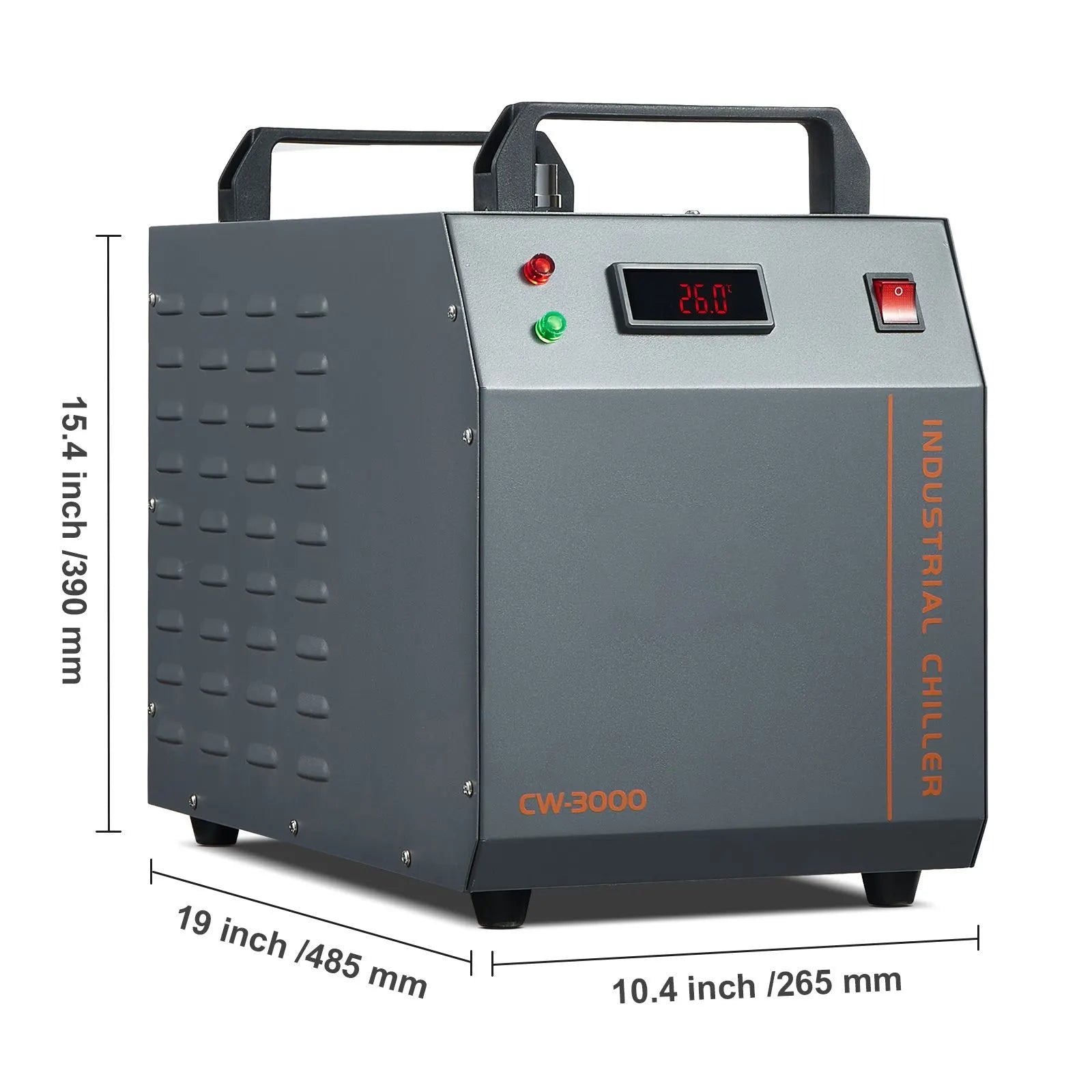 Industrial Water Chiller, CW-3000, 80W Air-Cooled Industrial Water Cooler Cooling System with 12 L Water Tank Capacity 12 L/min Maximum Flow Rate, for Laser Engraving Machine Cooling Machine - Image 8
