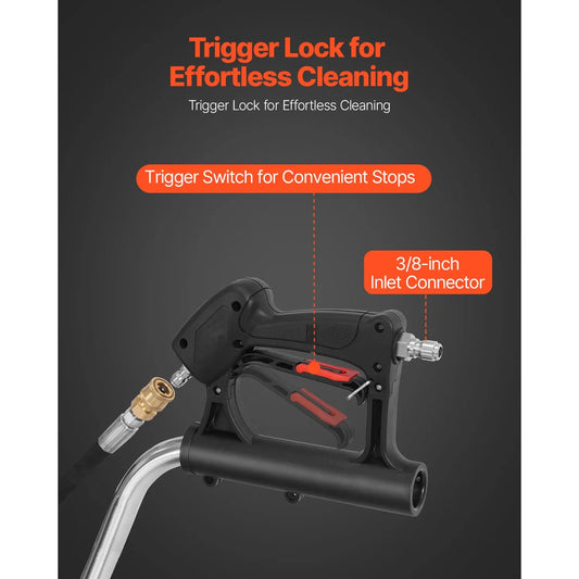 24" Pressure Washer Surface Cleaner, Stainless Steel Pressure Washer Attachments with 4 Wheels, 4000 Max PSI, 3/8 Quick Connector, 2 Spray Nozzles, Dual Handle, for Concrete, Patio, Sidewalk - Image 3