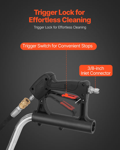 24" Pressure Washer Surface Cleaner, Stainless Steel Pressure Washer Attachments with 4 Wheels, 4000 Max PSI, 3/8 Quick Connector, 2 Spray Nozzles, Dual Handle, for Concrete, Patio, Sidewalk - Image 3
