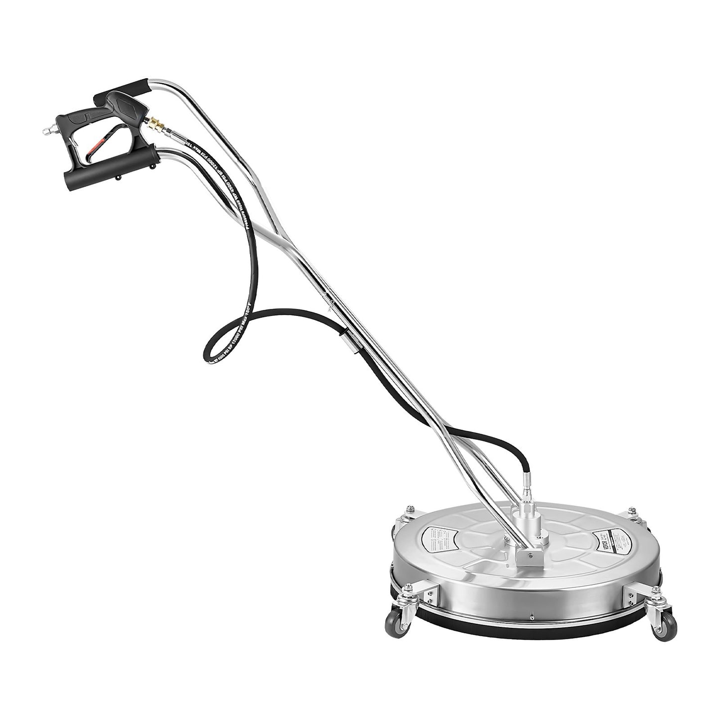 24" Pressure Washer Surface Cleaner, Stainless Steel Pressure Washer Attachments with 4 Wheels, 4000 Max PSI, 3/8 Quick Connector, 2 Spray Nozzles, Dual Handle, for Concrete, Patio, Sidewalk - Image 9
