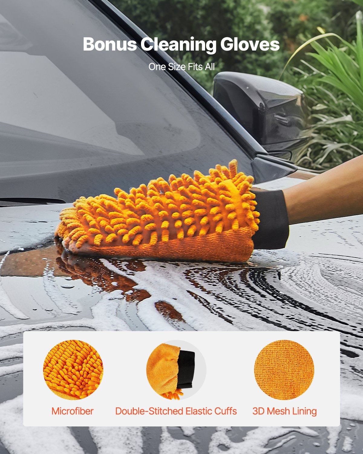 16" Pressure Washer Undercarriage Cleaner, Stainless Steel Surface Cleaner for Pressure Washer, 4000 Max PSI, Angle Adjustment Gear, 4 Spray Nozzles, 2 Extended Wands for Driveway, Patio, Deck - Image 6