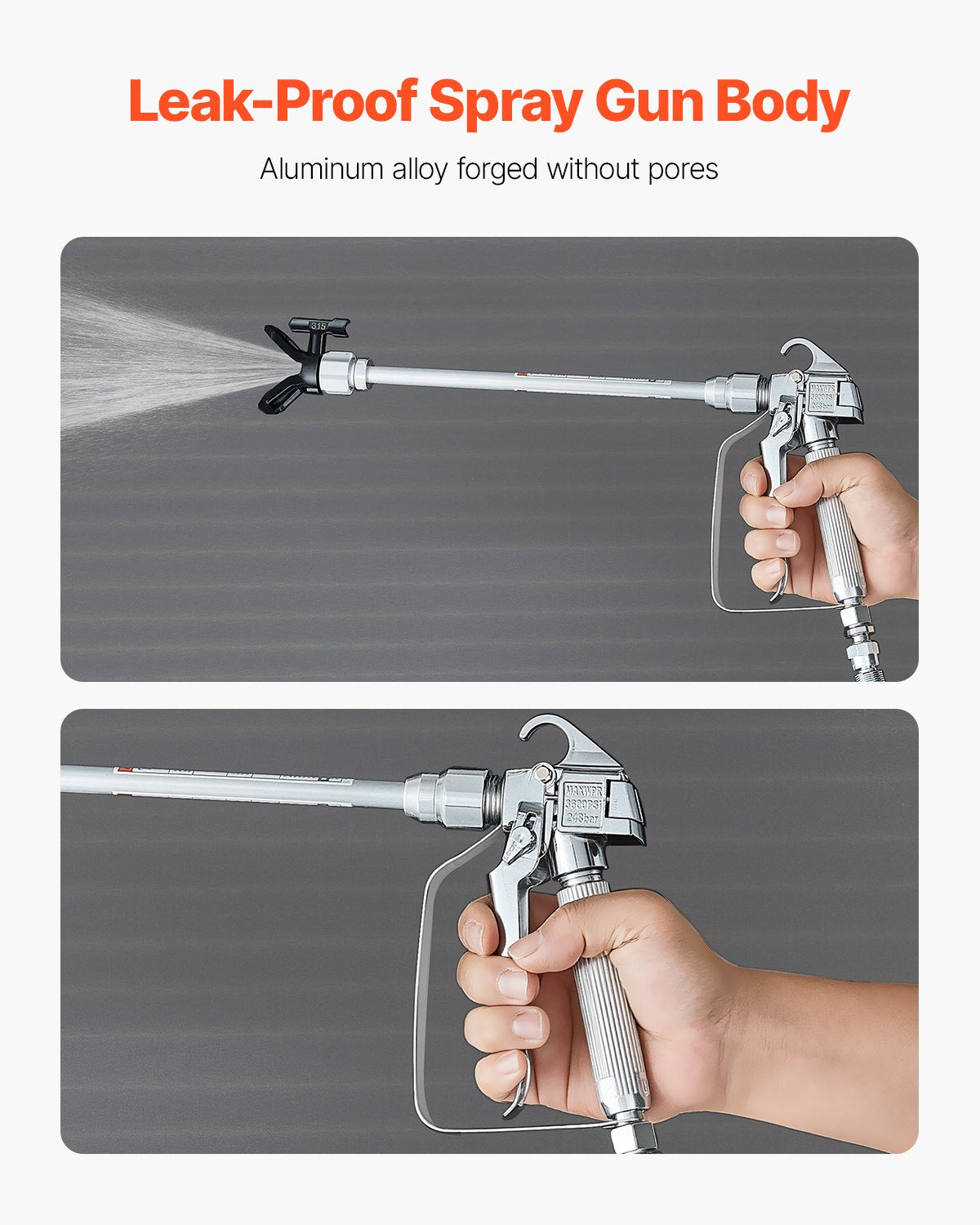 Airless Paint Spray Gun and Hose Kit 3600PSI with Extension Rods Filters - Image 3