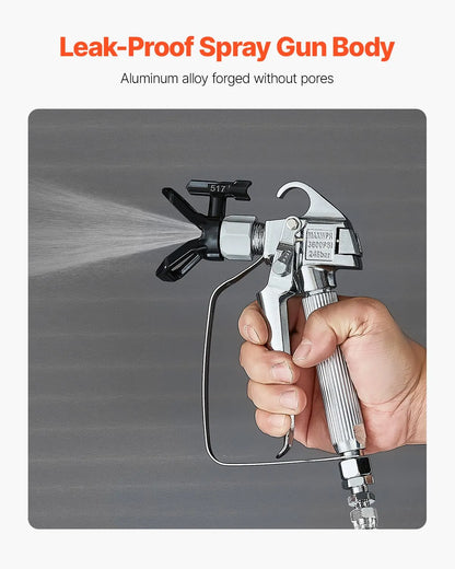 Airless Paint Spray Gun 3600PSI High Pressure Airless Spray Gun 517 Tip - Image 3