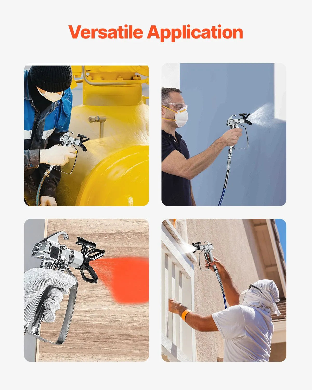 Airless Paint Spray Gun 3600PSI High Pressure Airless Spray Gun 517 Tip - Image 6