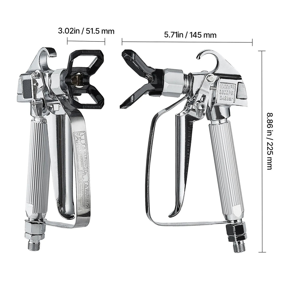 Airless Paint Spray Gun 3600PSI High Pressure Airless Spray Gun 517 Tip - Image 8